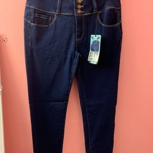 Dark Blue Wax Jean Skinny Jeans